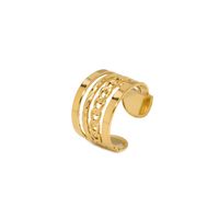 304 Stainless Steel 18K Gold Plated Casual Nordic Style French Style Plating Solid Color Open Rings main image 2
