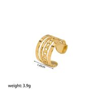 304 Stainless Steel 18K Gold Plated Casual Nordic Style French Style Plating Solid Color Open Rings sku image 1