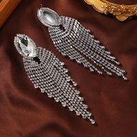 1 Pair Elegant Glam Luxurious Geometric Inlay Alloy Artificial Diamond Drop Earrings main image 3