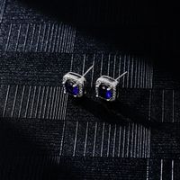1 Pair Hip-Hop Streetwear Square Plating Inlay Copper Zircon Ear Studs main image 2
