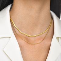 304 Stainless Steel 18K Gold Plated Casual Simple Style Plating Solid Color Necklace main image 1