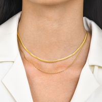 Stainless Steel Gold Plated Simple Style Geometric Layered Necklaces main image 1