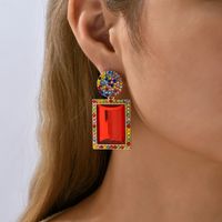 1 Pair Fashion Geometric Metal Plating Rhinestones Women's Drop Earrings main image 5