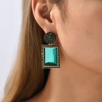 1 Pair Fashion Geometric Metal Plating Rhinestones Women's Drop Earrings main image 4