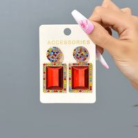 1 Pair Fashion Geometric Metal Plating Rhinestones Women's Drop Earrings sku image 7