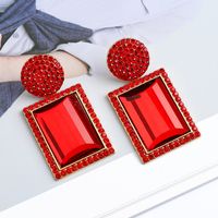 1 Pair Fashion Geometric Metal Plating Rhinestones Women's Drop Earrings sku image 2