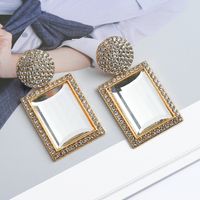 1 Pair Fashion Geometric Metal Plating Rhinestones Women's Drop Earrings sku image 6