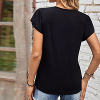Frau T-shirt Kurzarm T-shirts Elegant Einfacher Stil Einfarbig main image 4