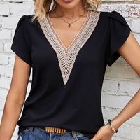 Women's T-shirt Short Sleeve T-shirts Elegant Simple Style Solid Color main image 5