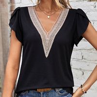 Women's T-shirt Short Sleeve T-shirts Elegant Simple Style Solid Color main image 2