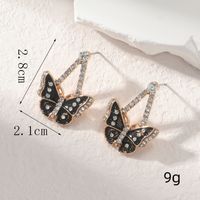 1 Pair Elegant Lady Butterfly Inlay Alloy Rhinestones Gold Plated Ear Studs main image 4