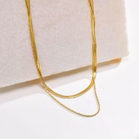 304 Stainless Steel 18K Gold Plated Casual Simple Style Plating Solid Color Necklace main image 4