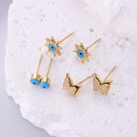 3 Pairs Modern Style Butterfly Stainless Steel Ear Studs main image 4