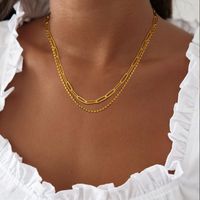 201 Stainless Steel French Style Simple Style Geometric Necklace main image 3