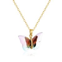 Élégant Commuer Papillon Acier Inoxydable Laiton Plaqué Or 18k Pendentif En Masse main image 7