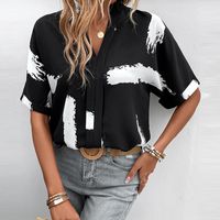 Women's Blouse Half Sleeve Blouses Printing Casual Simple Style Printing main image 5