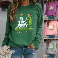 Femmes Sweat À Capuche Manche Longue Hoodies Et Pulls Molletonnés Impression Noël Lettre main image 2