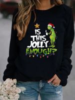 Women's Hoodie Long Sleeve Hoodies & Sweatshirts Printing Christmas Letter main image 4