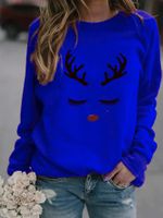 Women's Hoodie Long Sleeve Hoodies & Sweatshirts Printing Christmas Reindeer main image 2