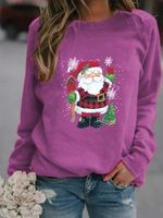 Women's Hoodie Long Sleeve Hoodies & Sweatshirts Printing Christmas Santa Claus main image 5