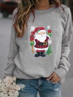 Women's Hoodie Long Sleeve Hoodies & Sweatshirts Printing Christmas Santa Claus main image 3