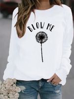 Women's Hoodie Long Sleeve Hoodies & Sweatshirts Printing Casual Letter Dandelion main image 5