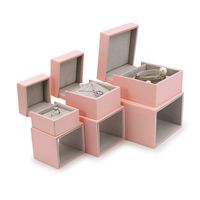 Simple Style Solid Color Flannel Grid Pattern Special Paper Jewelry Boxes main image 4