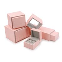 Simple Style Solid Color Flannel Grid Pattern Special Paper Jewelry Boxes main image 5