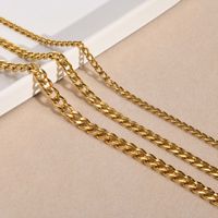 201 Stainless Steel 304 Stainless Steel Gold Plated Simple Style Plating Solid Color Necklace main image 5