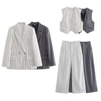 Women's Long Sleeve Blazers Pocket Business Stripe main image 2