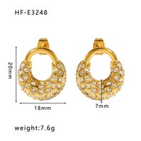 1 Pair Classic Style U Shape Crown Butterfly Plating Inlay Stainless Steel Artificial Pearls Rhinestones Zircon 18K Gold Plated Earrings sku image 6