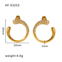 1 Pair Classic Style U Shape Crown Butterfly Plating Inlay Stainless Steel Artificial Pearls Rhinestones Zircon 18K Gold Plated Earrings sku image 10