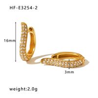 1 Pair Classic Style U Shape Crown Butterfly Plating Inlay Stainless Steel Artificial Pearls Rhinestones Zircon 18K Gold Plated Earrings sku image 8
