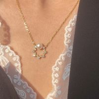 Moderner Stil Blume Sterling Silber Überzug Inlay Zirkon Vergoldet Halskette Mit Anhänger main image 6