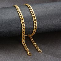 201 Stainless Steel 304 Stainless Steel Gold Plated Simple Style Plating Solid Color Necklace main image 3