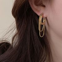 1 Pair Modern Style Geometric Plating Copper Drop Earrings main image 1