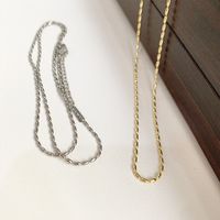 Simple Style Solid Color Titanium Steel 18k Gold Plated Necklace In Bulk main image 5
