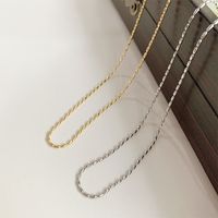 Simple Style Solid Color Titanium Steel 18k Gold Plated Necklace In Bulk main image 2