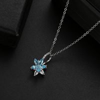 Wholesale Simple Style Flower 304 Stainless Steel Copper Plating Inlay Rhodium Plated Zircon Necklace Pendant sku image 9
