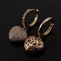 Simple Heart-shaped Zircon Earrings main image 5