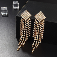 1 Pair Elegant Color Block Inlay Alloy Rhinestones Drop Earrings main image 5