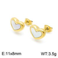 Stainless Steel 18K Gold Plated Luxurious Plating Heart Shape Bracelets Earrings Necklace sku image 6