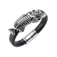 Retro Fish Stainless Steel Polishing Magnetic Men's Bangle sku image 2