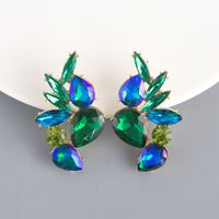 1 Pair Glam Luxurious Water Droplets Inlay Alloy Alloy Ear Studs main image 5