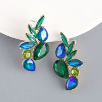1 Pair Glam Luxurious Water Droplets Inlay Alloy Alloy Ear Studs main image 3