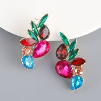 1 Pair Glam Luxurious Water Droplets Inlay Alloy Alloy Ear Studs main image 4
