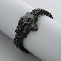 Hip-Hop Rock Skull Stainless Steel Plating 18K Gold Plated Men'S Bracelets main image 6