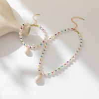 Simple Style Shell Imitation Pearl Alloy Beaded Women's Anklet Necklace main image 4