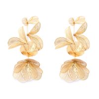 1 Pair Vintage Style Flower Plating Alloy Gold Plated Ear Studs sku image 1