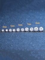 1 Pair Simple Style Round Plating Inlay Brass Crystal Zircon Platinum Plated Ear Studs main image 9